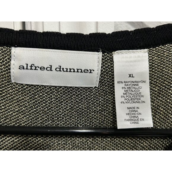 Alfred Dunner Metallic Studded Twinset Sweater Top Ensemble Black Gold Sz XL - Picture 6 of 9